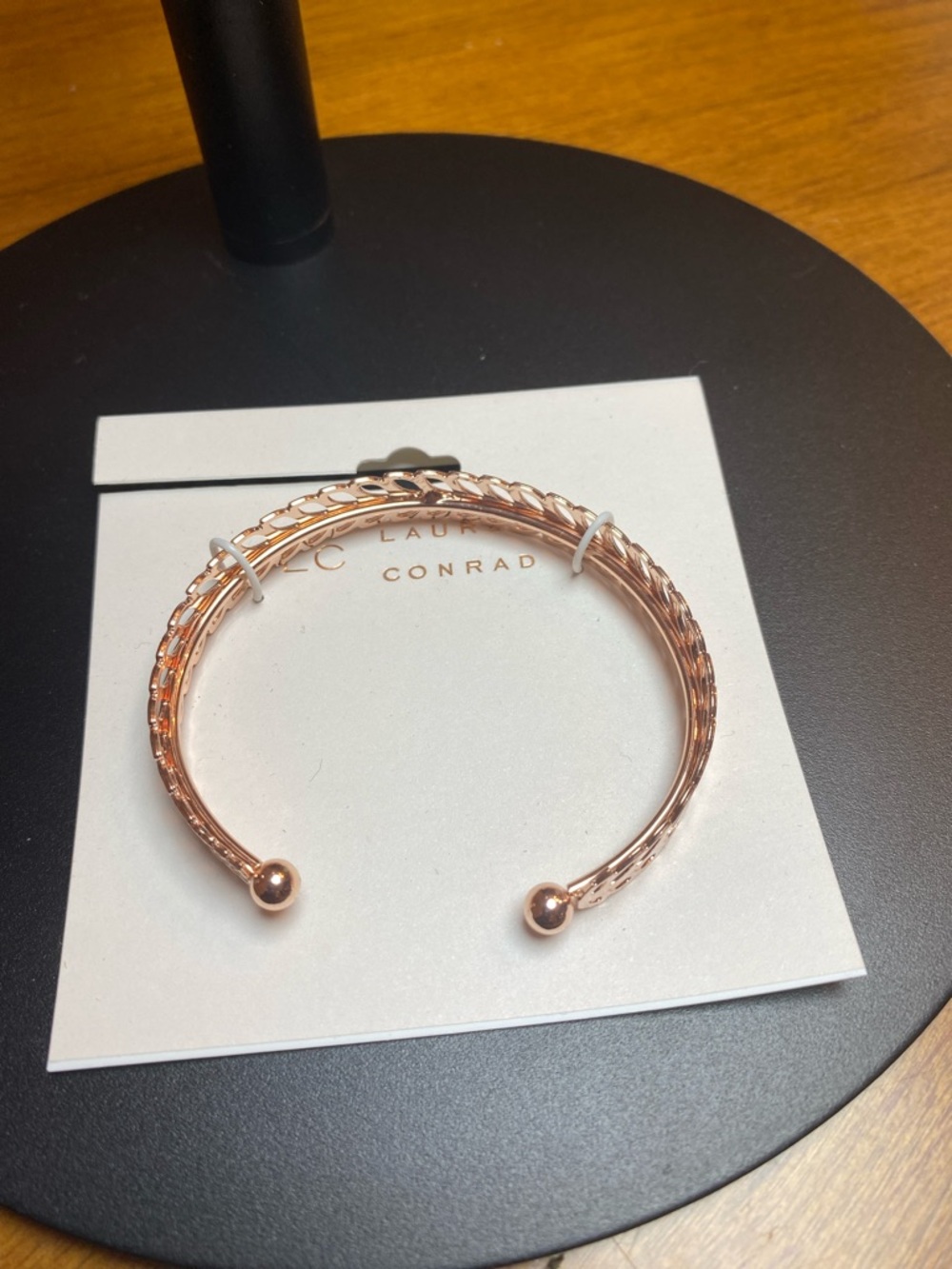 LC Lauren Conrad Rose Gold Braided Open Cuff Bracelet